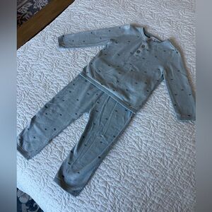 Carter's Light Blue Knit Set with Tiny Grey Dino Accents
